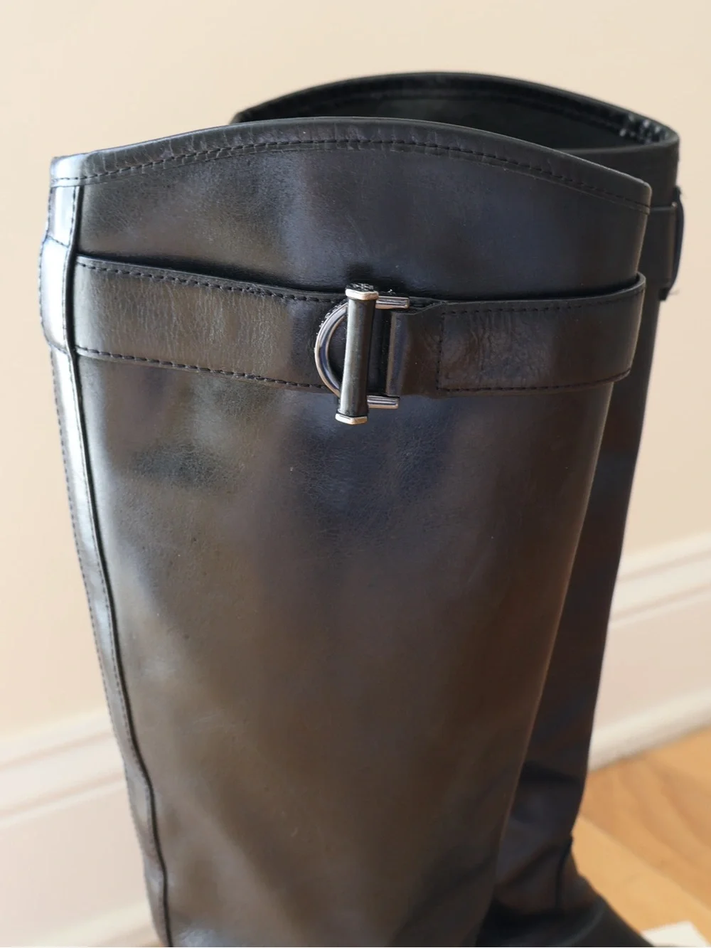 Tory Burch Grace Black Leather Knee High Riding Boots Women’s Size 8 Old Money